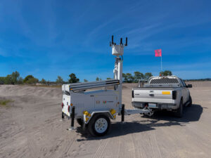 mobile solar trailer in remote site